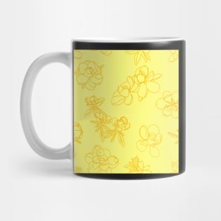 Magnolia Sketch Repeat Gold on Yellow 5748 Mug